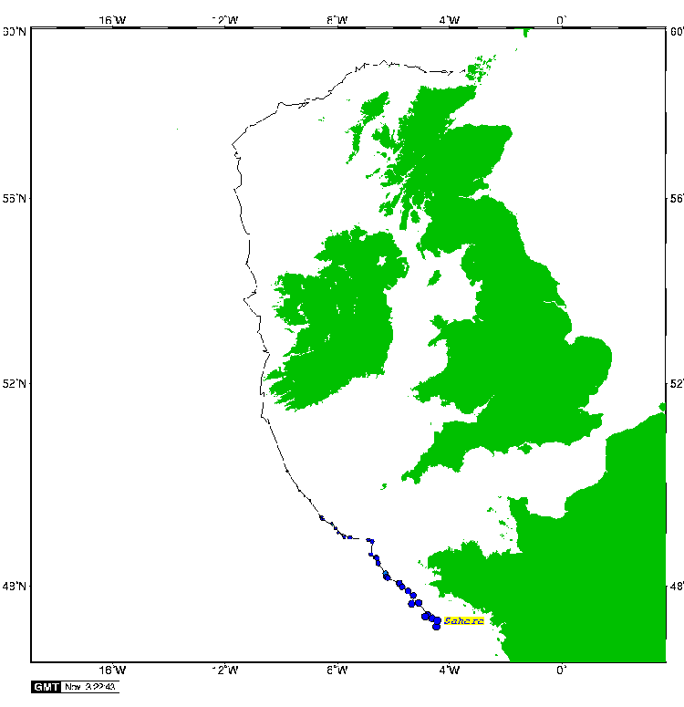 Satellite tracking of Sahara - 3rd November 2007