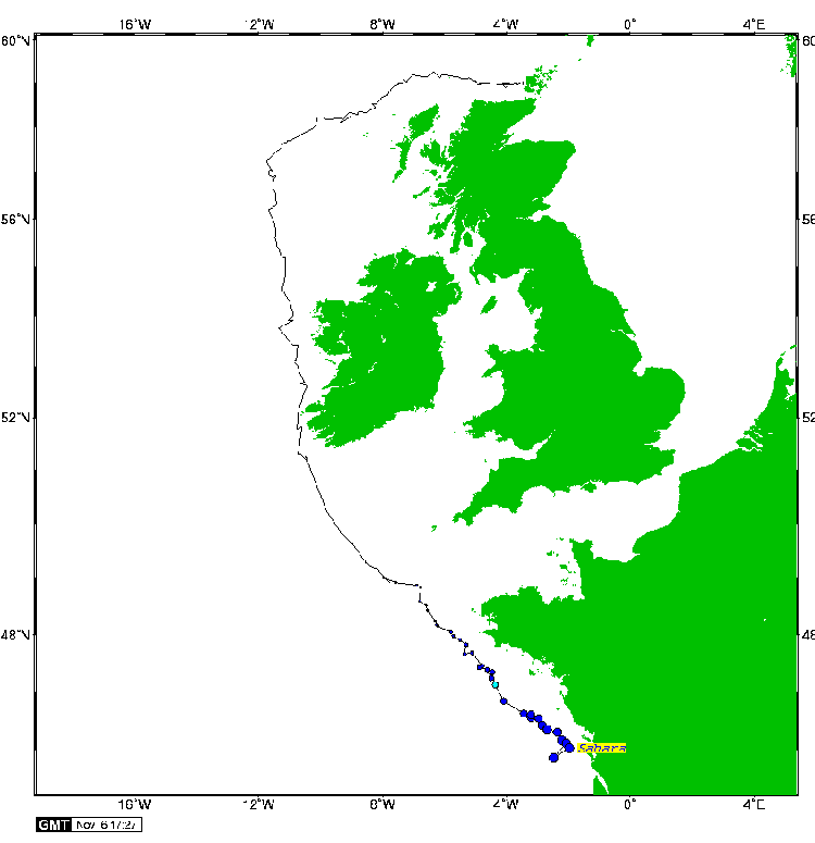 Satellite tracking of Sahara - 6th November 2007