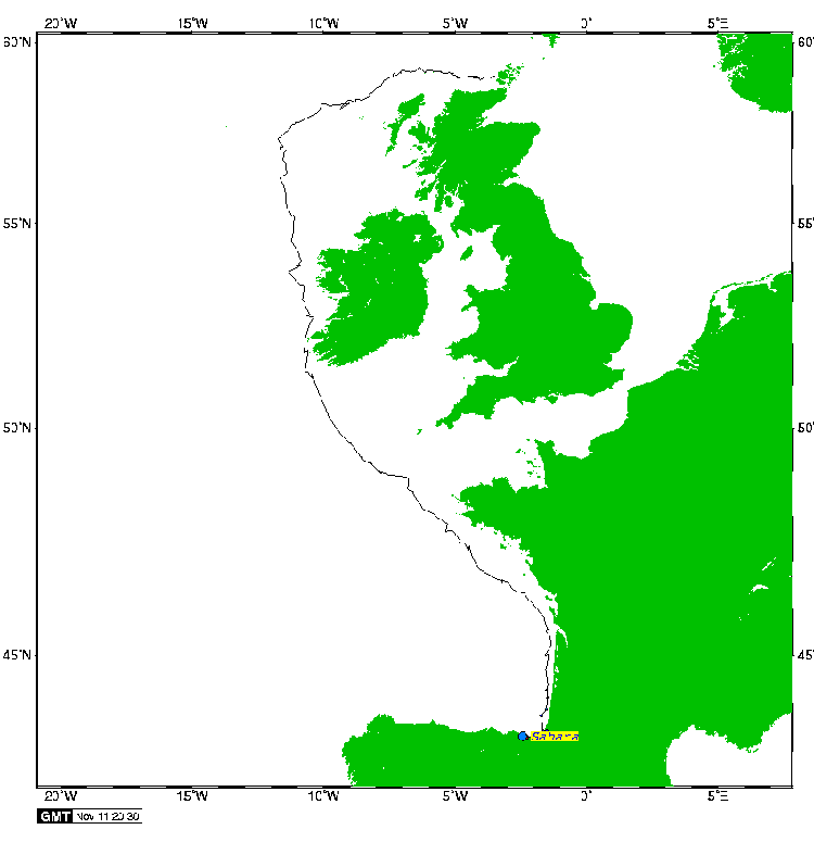 Satellite tracking of Sahara - 11th November 2007
