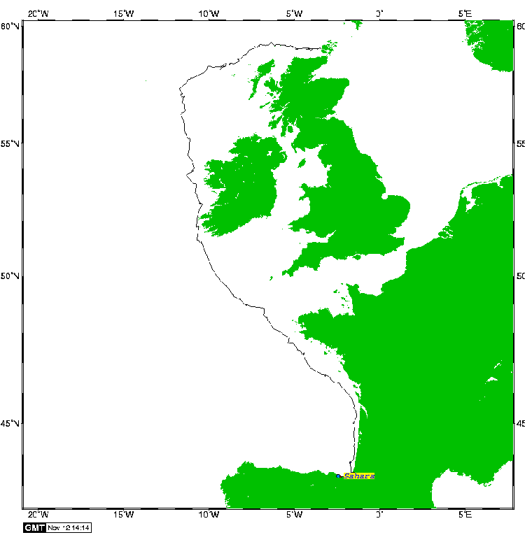 Satellite tracking of Sahara - 12th November 2007