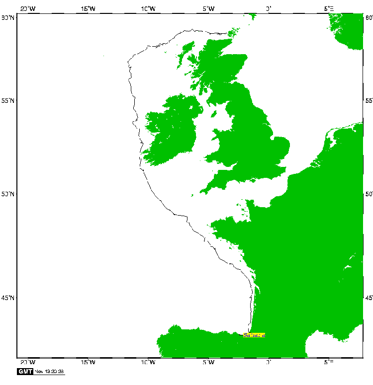 Satellite tracking of Sahara - 13th November 2007