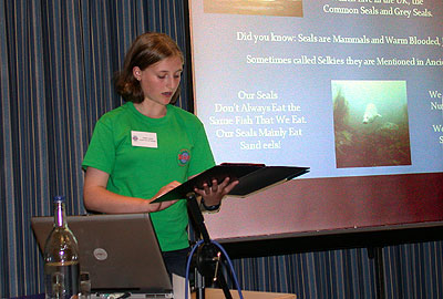 Tierney giving her presentation