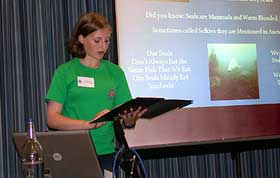 Tierney giving her presentation.  Click on this photo to see a larger version >>>