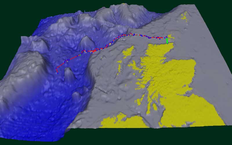 3D image of Sahara's travels dated 19th October 2007