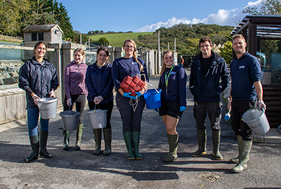 Volunteers with Grace, Polly, Joe and Ben
