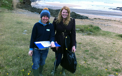 Tamara and Jess from our Animal Care team on the April 2013 Beach clean