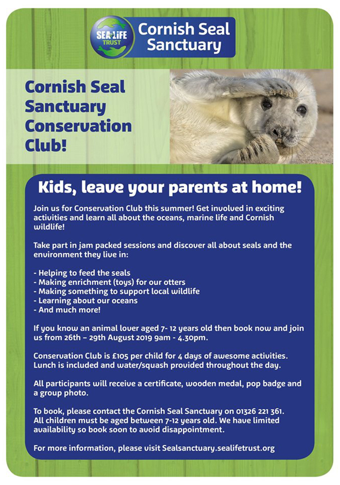 Summer 2019  Conservation Club at the Cornish Seal Sanctuary