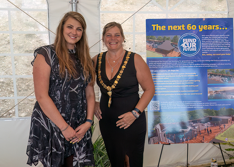 Cllr Kirstie Edwards, Mayor of Falmouth, with Jana Sirova, Head of SEA LIFE Trust Sanctuaries