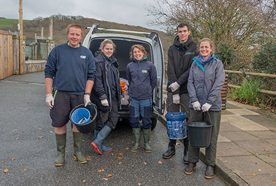 Some of the Animal Care team with the volunteers