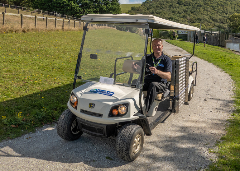 Mark driving the new buggy!