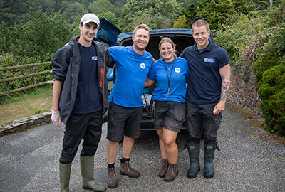 Some of the animal care team, Zac, Ben and Polly