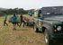 Staff helping to get the hay in from the field