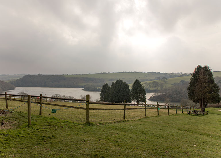 View across the padlock and Helford Estuary