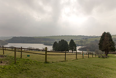 View across the padlock and Helford Estuary