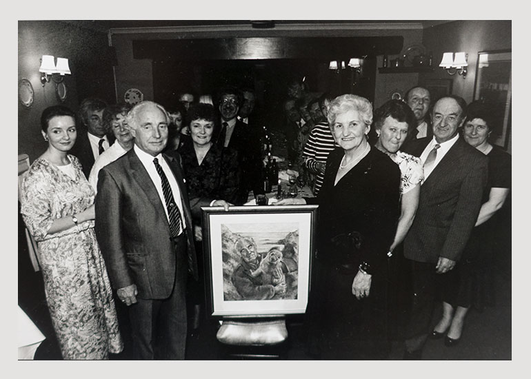 Ken and Mary Jones with some of their staff in early 90s