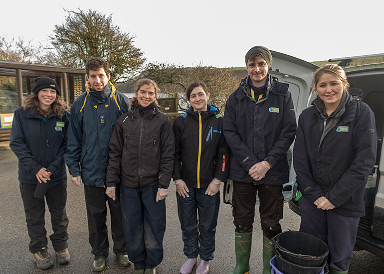 Ellie (left), Ashley and Megan (far right) with the work experiences