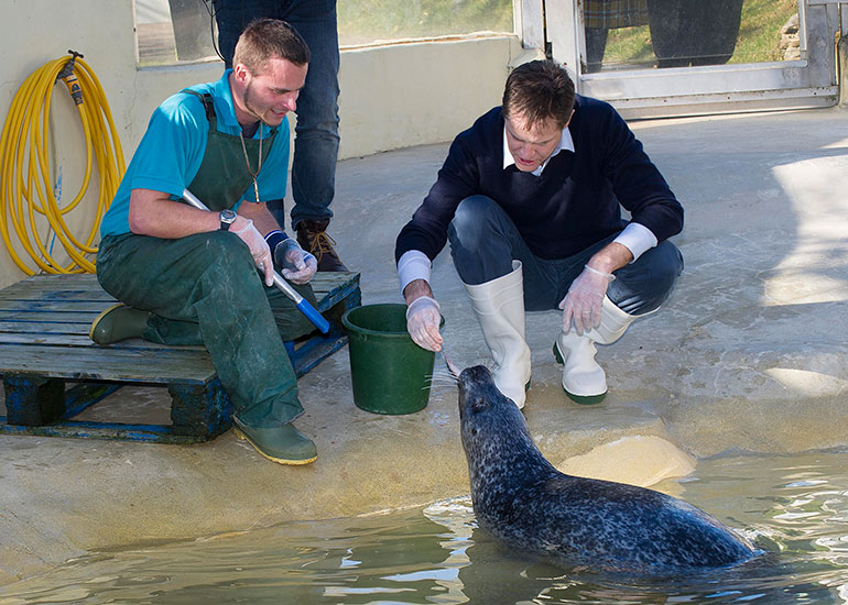 The Deputy Prime Minister Nick Clegg visited the Seal Sanctuary on 5th March 2015