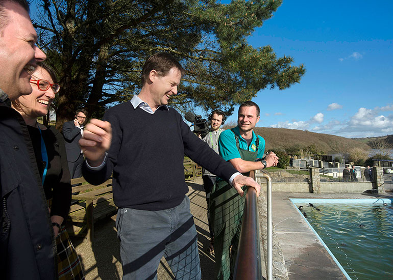 The Deputy Prime Minister Nick Clegg visited the Seal Sanctuary on 5th March 2015