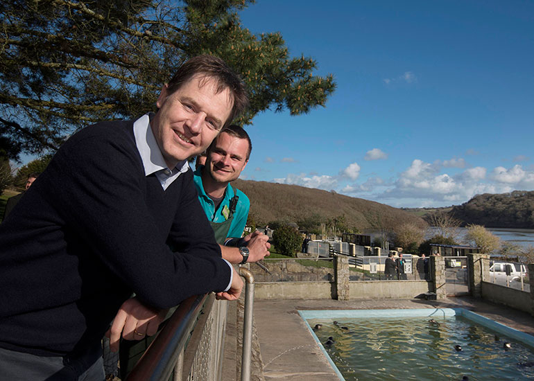 The Deputy Prime Minister Nick Clegg visited the Seal Sanctuary on 5th March 2015