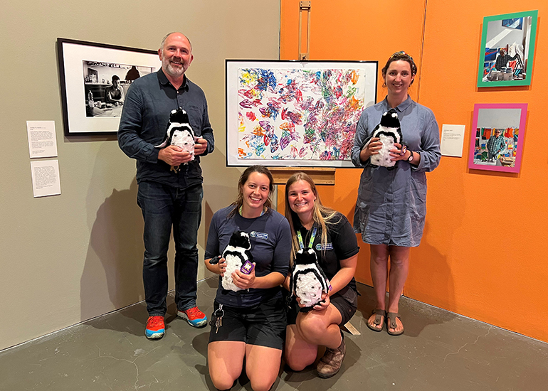 Penguin debuts painting in art gallery in UK first