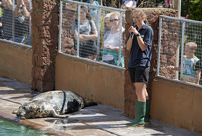 Snoopy by Natalie&acute;s side during her feed talk!