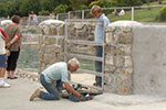 Dave, our builder, puts some finishing touches to the enclosure