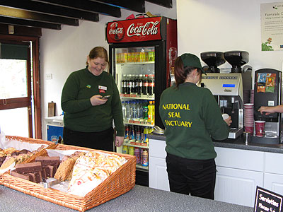 Victoria and Bex in the sanctuary's cafe